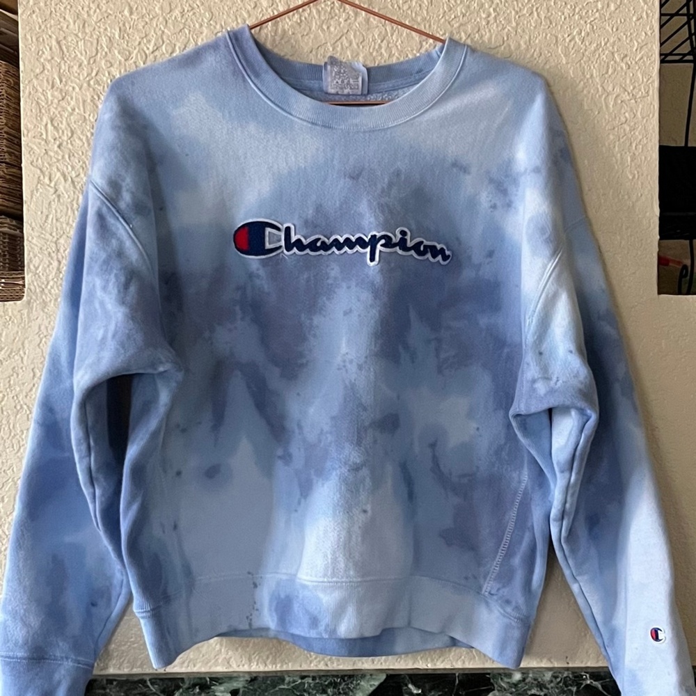 Cotton Candy Blue Champion Crewneck Sweater XL